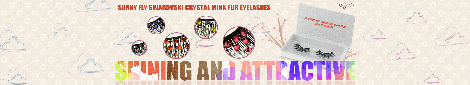 Swarovski Crystal Mink Pestañas de piel MS29